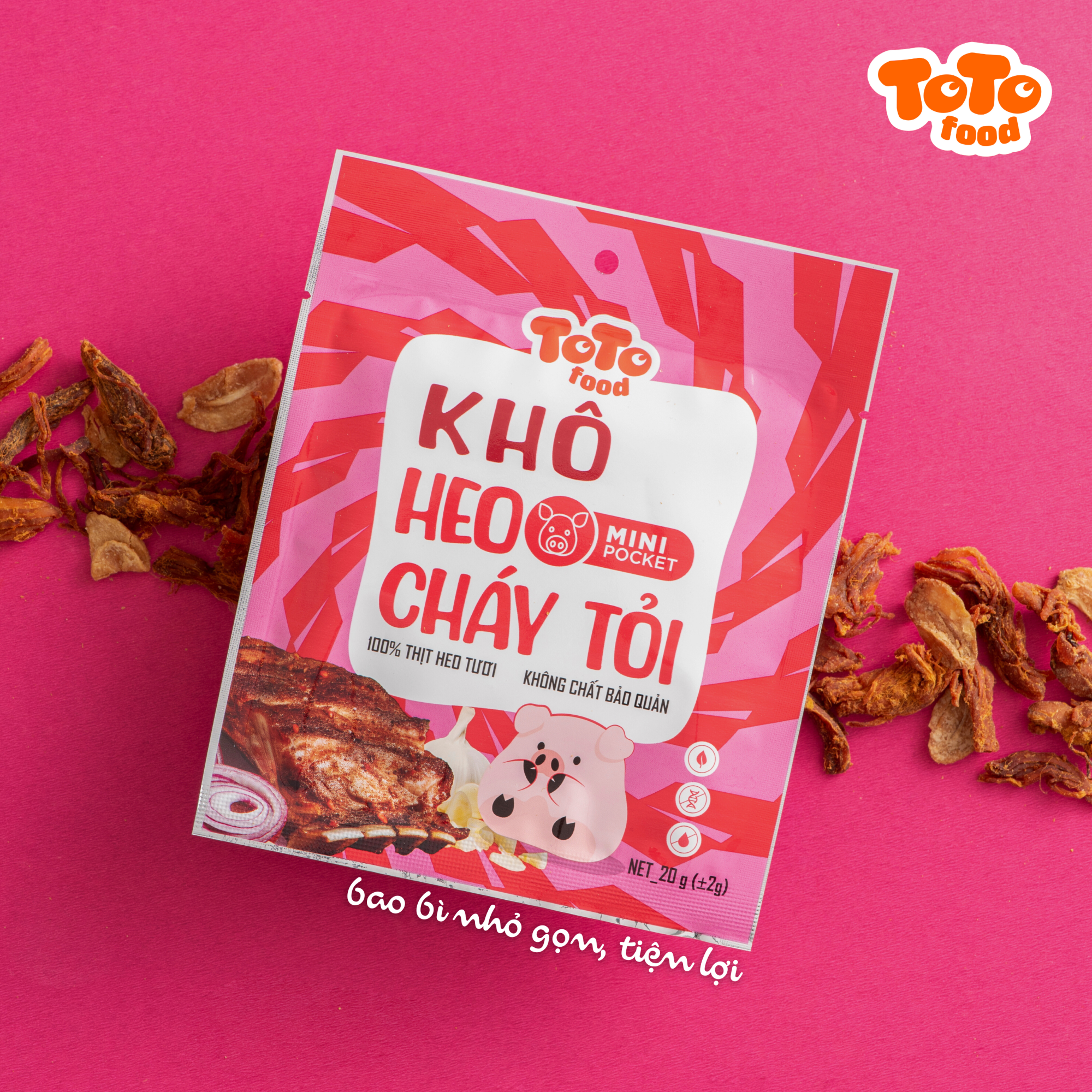 Khô heo cháy tỏi mini pocket